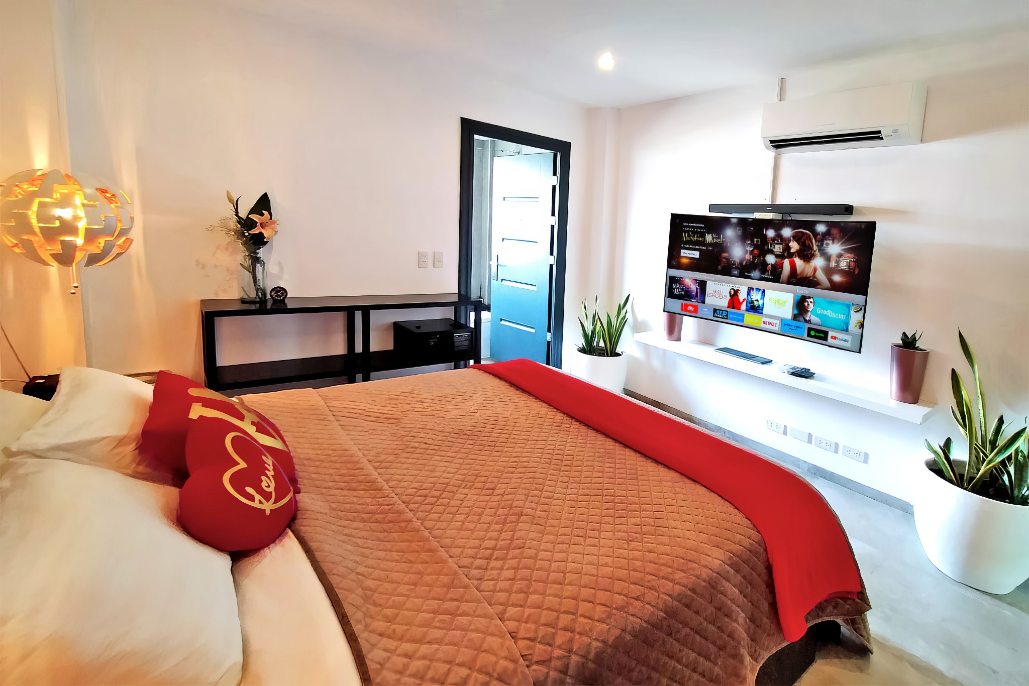 Spacious bedroom with luxury amenities in Boracay