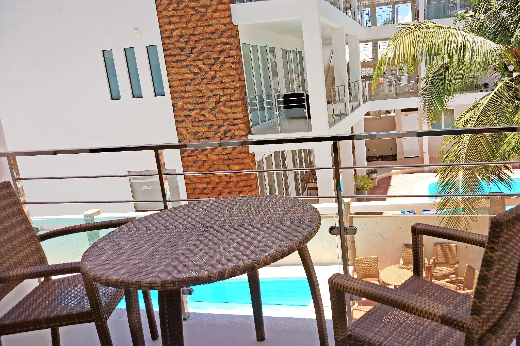 Luxury terrace with pool and ocean view in Boracay